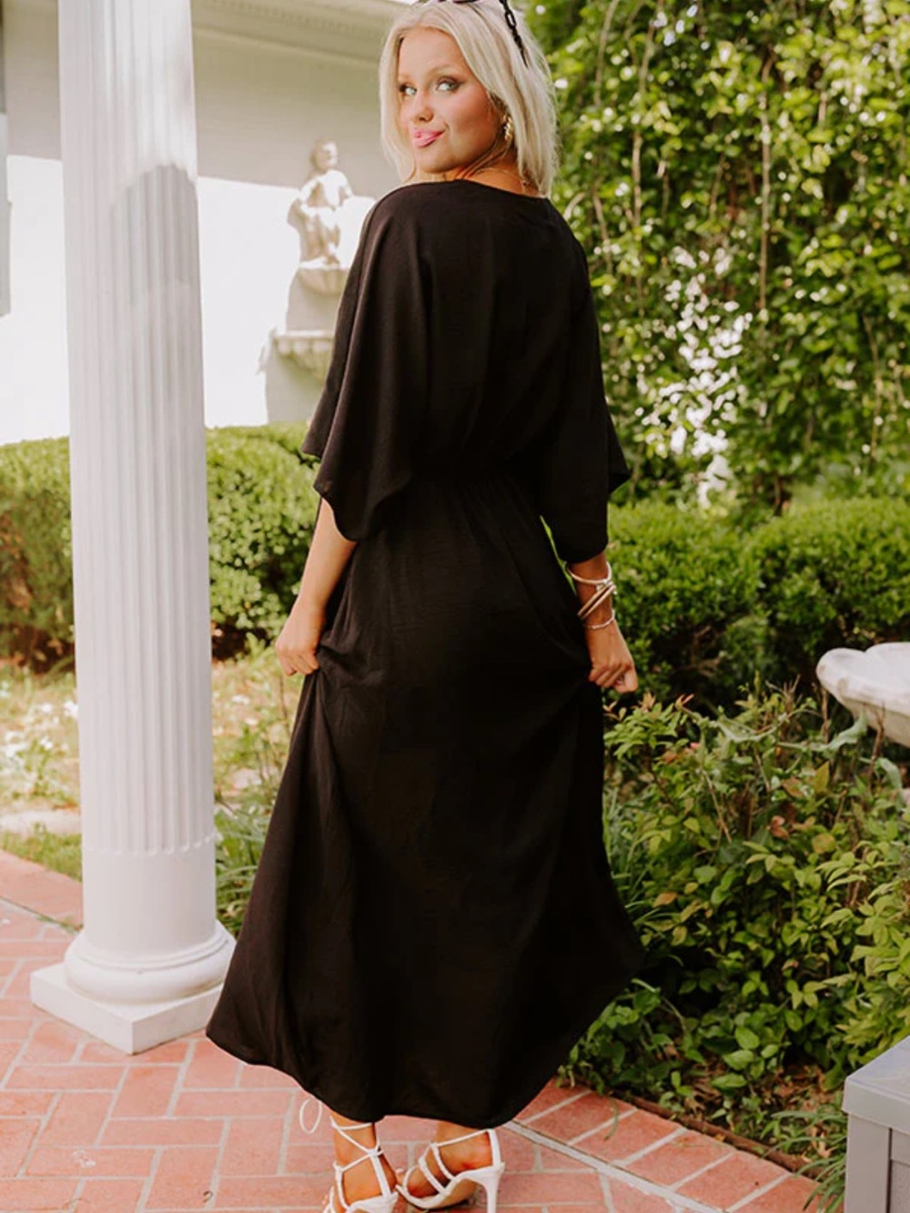 Women's Black Cutout Maxi Dress - Picture 4 of 5